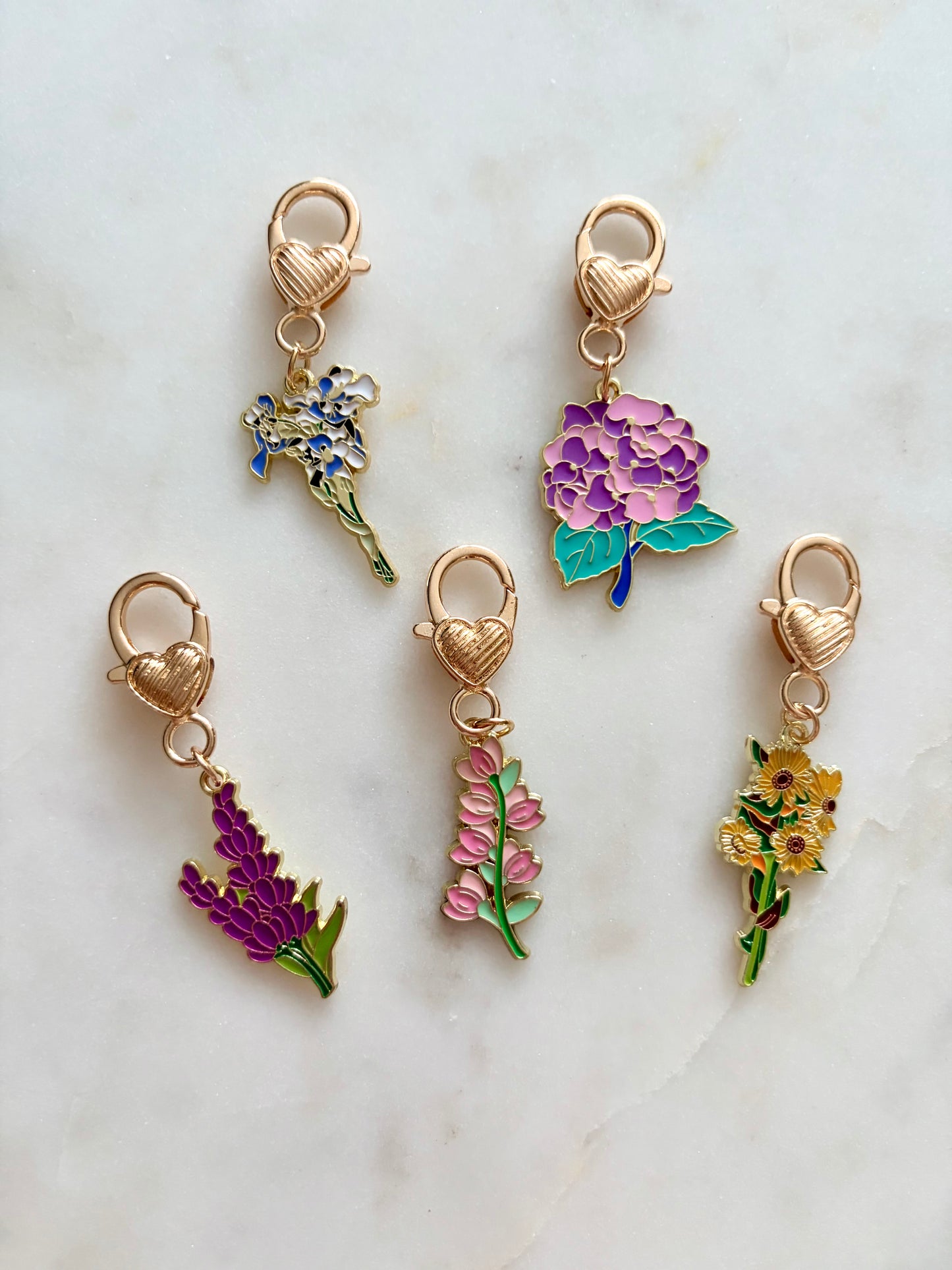 Floral Zipper Charms 5 Pack