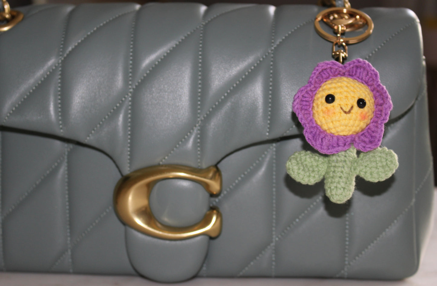 Sweet Sunflower Knitted Charm