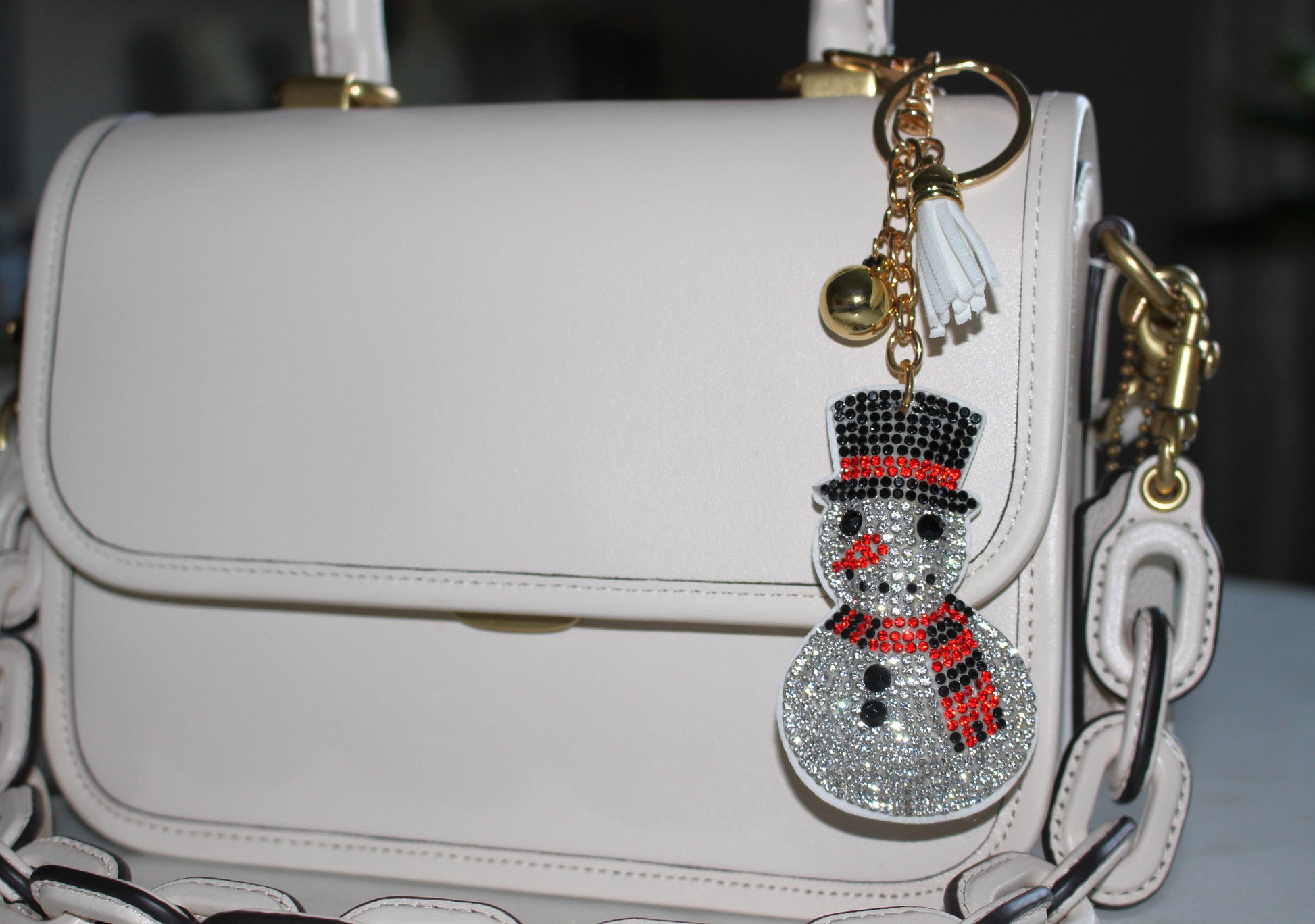 Snowman holiday handbag accessory charm