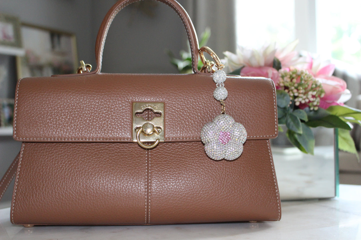 Bedazzled Flower Charm