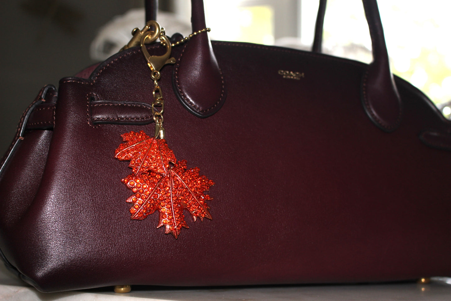 Maple Leaves Bedazzled Bag Charm