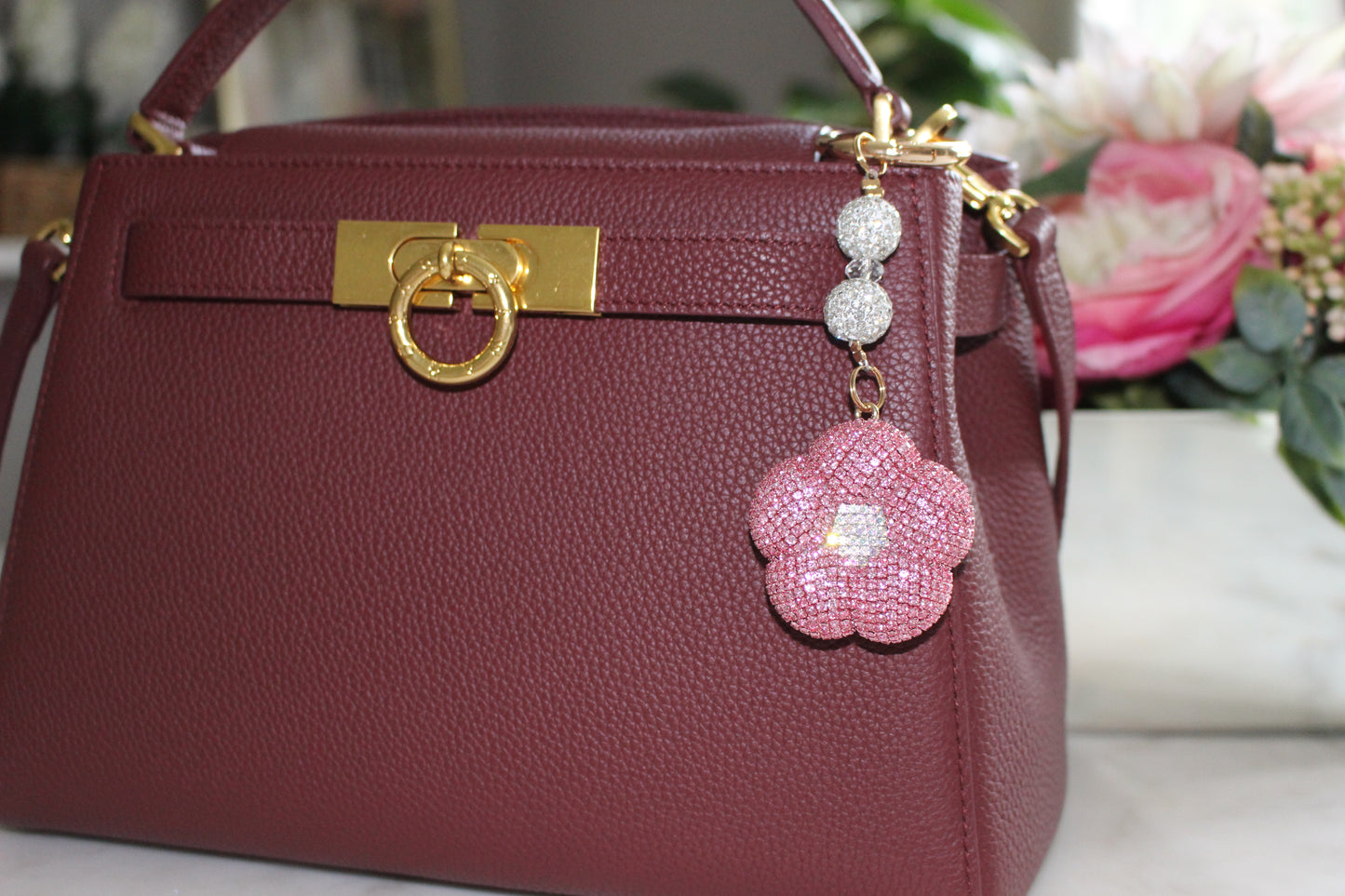 Bedazzled Flower Charm