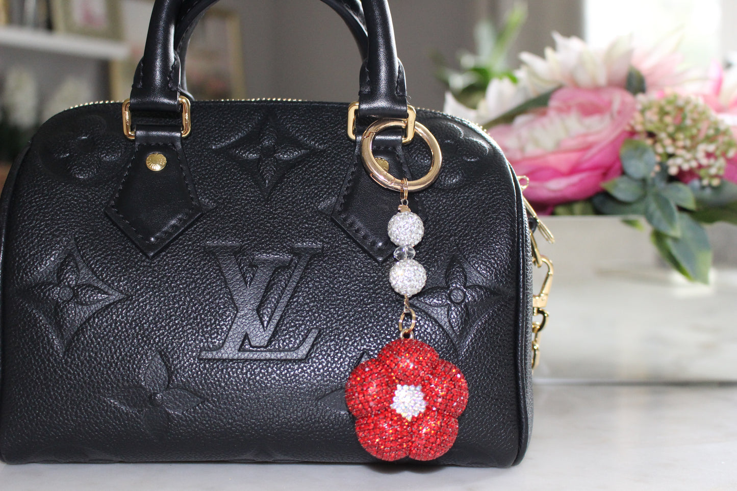 Bedazzled Flower Charm